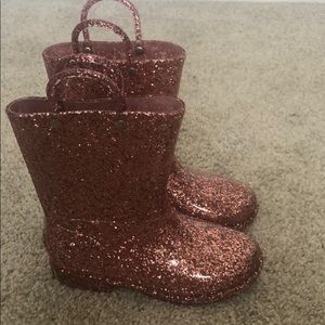Glitter rain boots